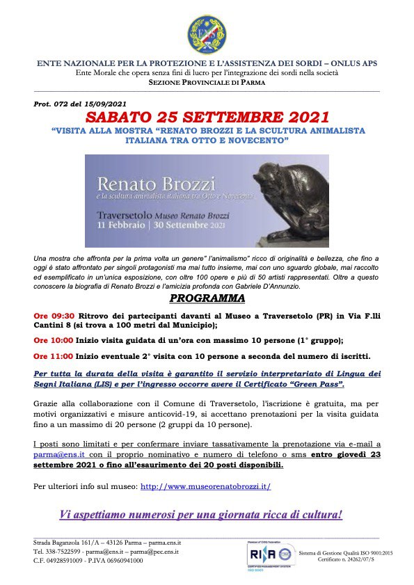 Prot. 072 Visita Guidata al Museo Brozzi Traversetolo PR 25 09 2021 copy